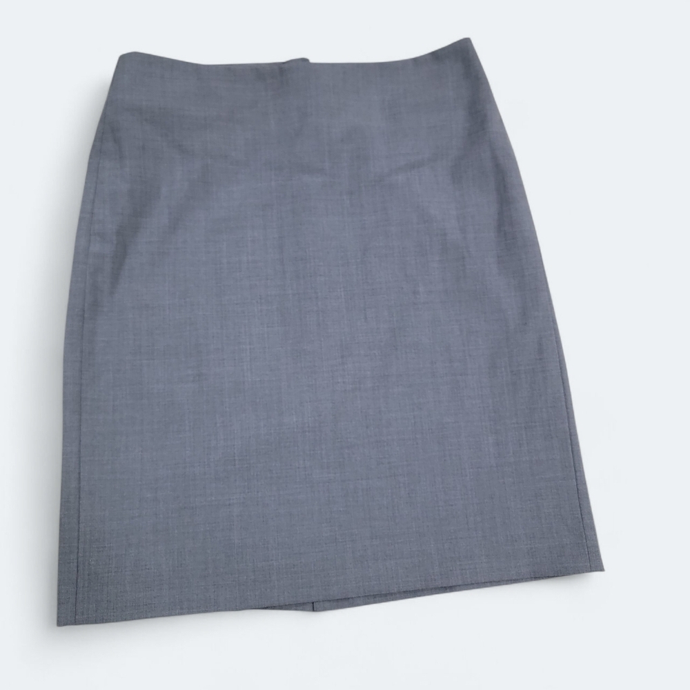 Lands End Classic Gray Skirt Size 8 Straight Pencil Office Career
